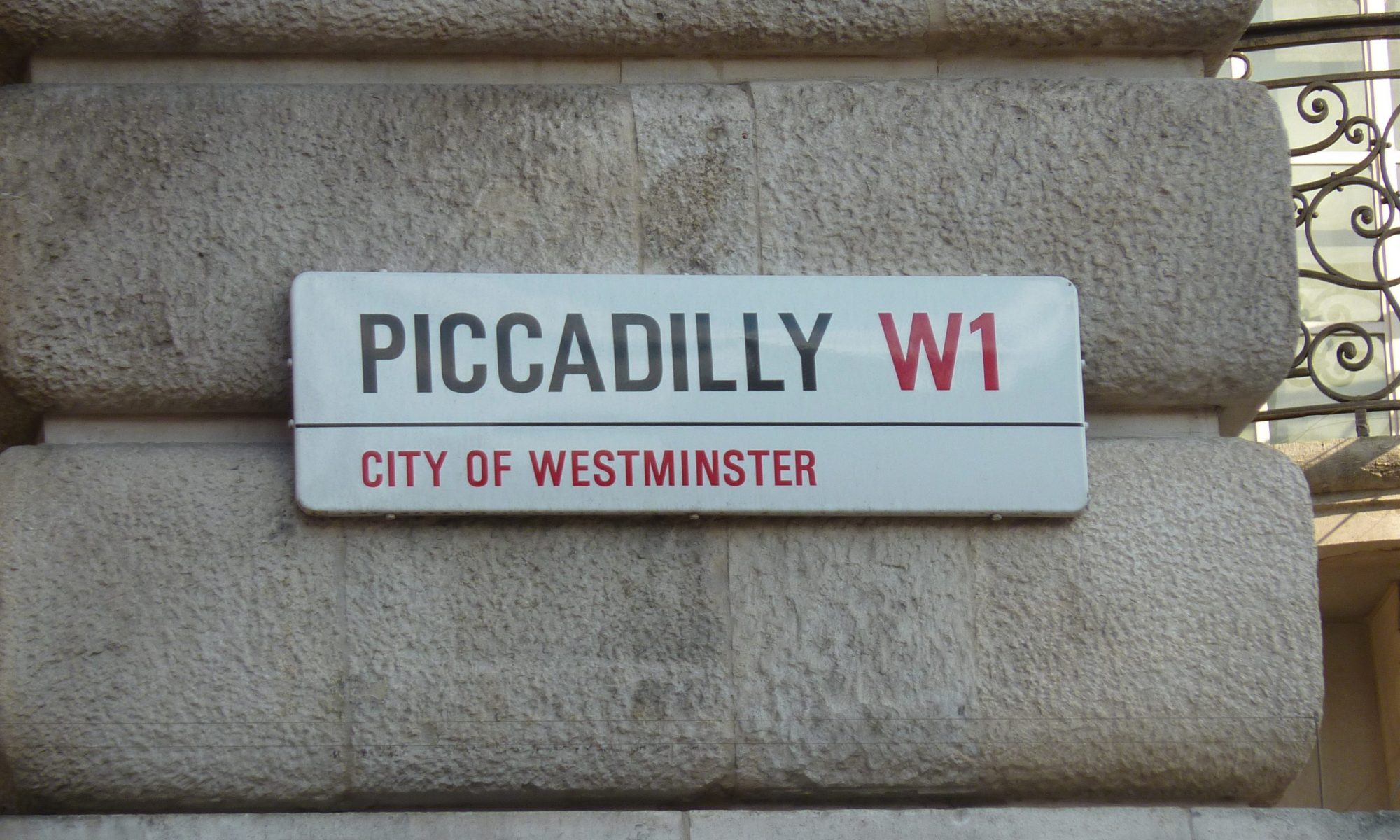 Piccadilly road sign